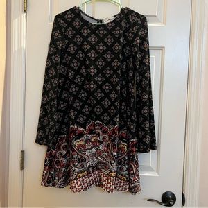 Derek Heart black red yellow tunic dress